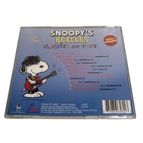 Peanuts Snoopy's 3 Compact Disc Set Classiks on Toys Sing-A-Long Beatles Novelty - Picture 15 of 15